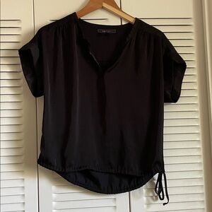 BCBGMaxAzria - "Tana"- Black- XS TP  Drawstring Blouse